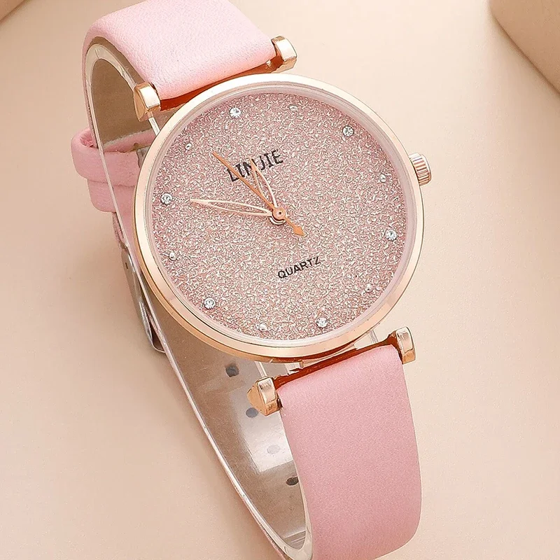 

2023 Ladies Watch Fashion Starry Dial Bracelet Women's Leather Strap Quartz Wristwatch Women Simple Watches Reloj Mujer