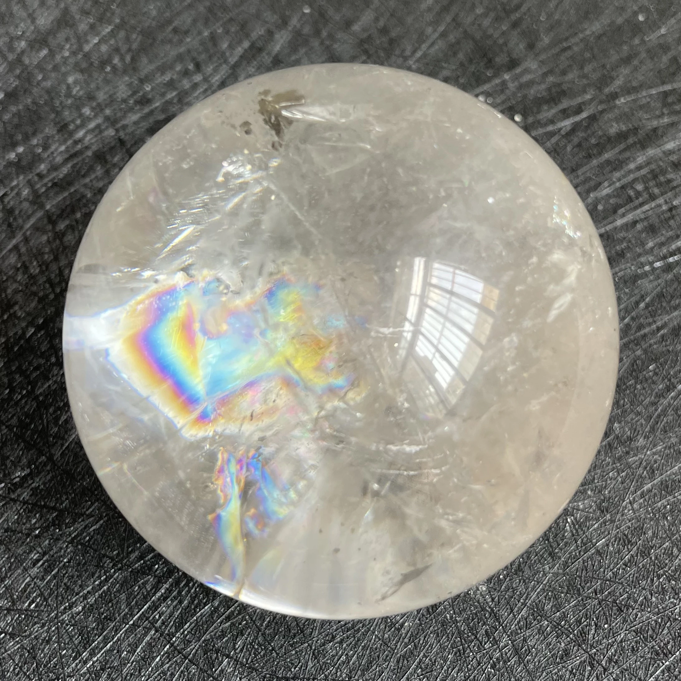 470g Natural Stone Clear Quartz Crystal Ball Rainbow Quartz Sphere Polished Rock Reiki Healing L276