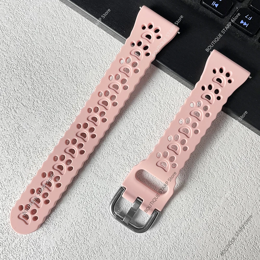 Ladys Strap for Samsung Galaxy Watch 4 Classic 42mm 46mm/Watch4 40mm 44mm Womens Silicone Watchband Wristband Bracelet 20mm 22mm