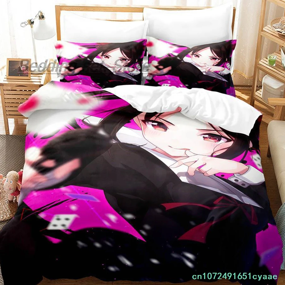 Shinomiya Kaguya Bedding Set Single Twin Full Queen King Size Bed Set Aldult Kid Bedroom Duvetcover Sets 3D Print Kawaii 2022