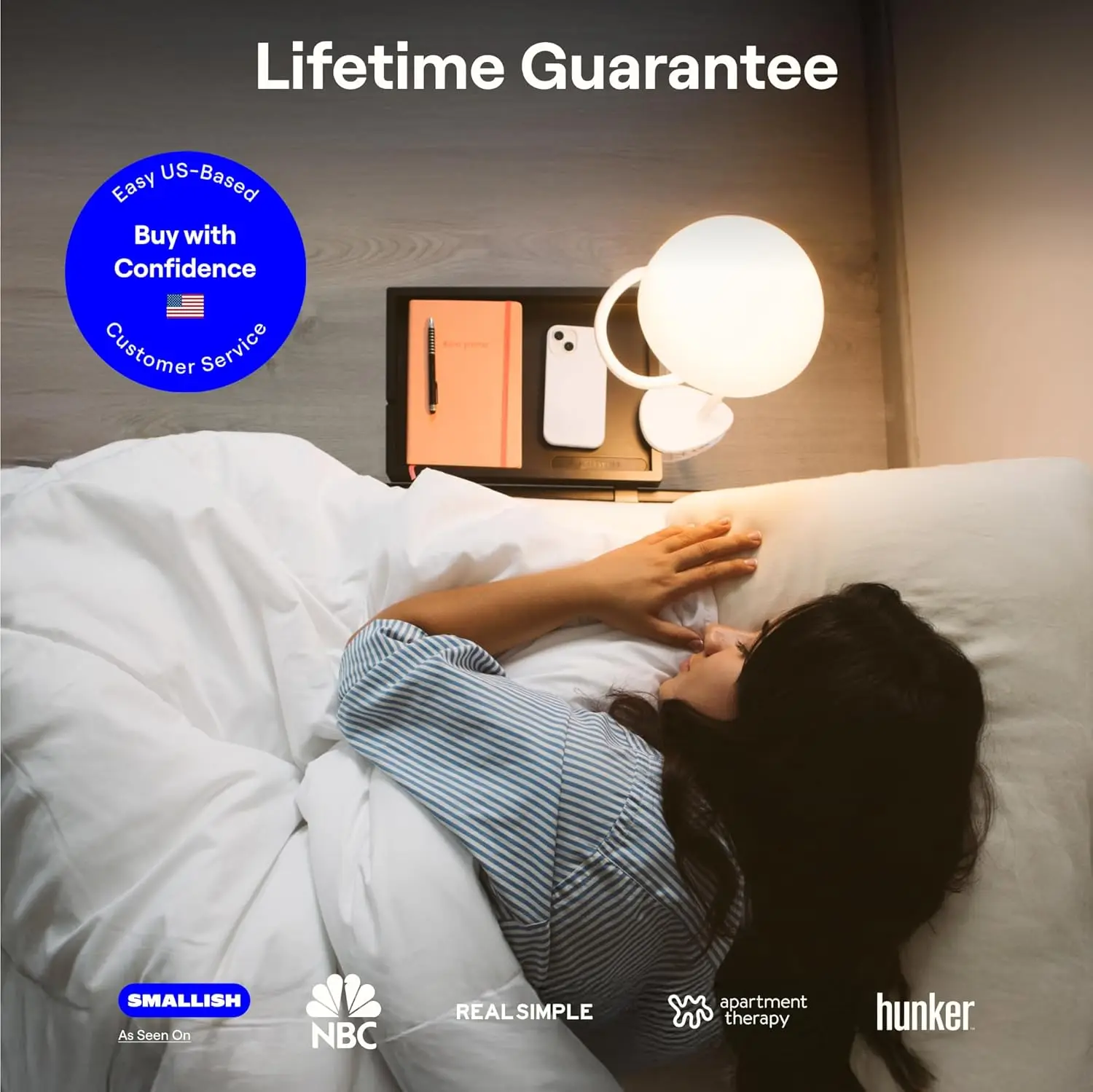 Clip-On Bedside Lamp with Multi-Color LEDs, Adjustable Arm for Dorm Rooms and Kids' Night Lights