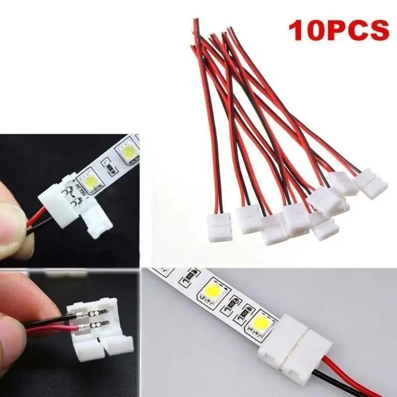 LED Strip Light Connectors 10Pcs Solderless 2/3/4/5/6Pin 5*12mm No Welding Adapters for Home LED Strip Lighting Upgrade