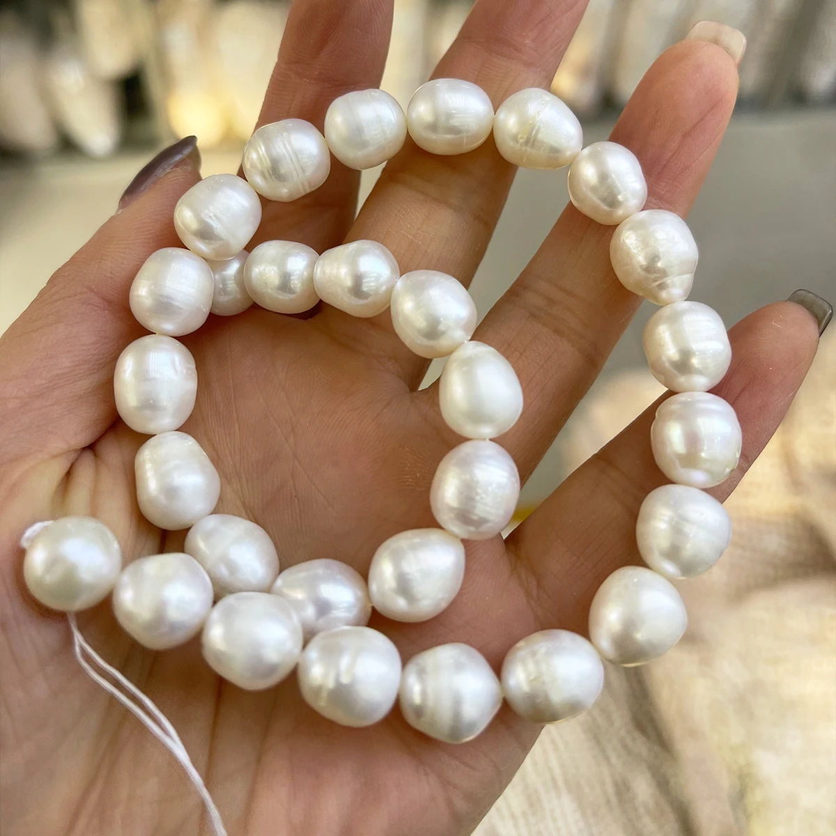 11-12mm AAA Rice Pearl Natrual Freshwater Pearl Beads Good Luster Charms for DIY Women Men Necklace Jewelry Making Accessories