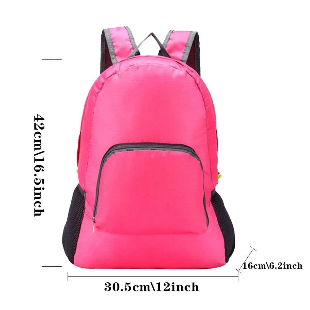 Foldable Backpack Camping Hiking Ultralight Folding Travel Bag White Picture Print Outdoor Mountaineering Sports Daypack Women