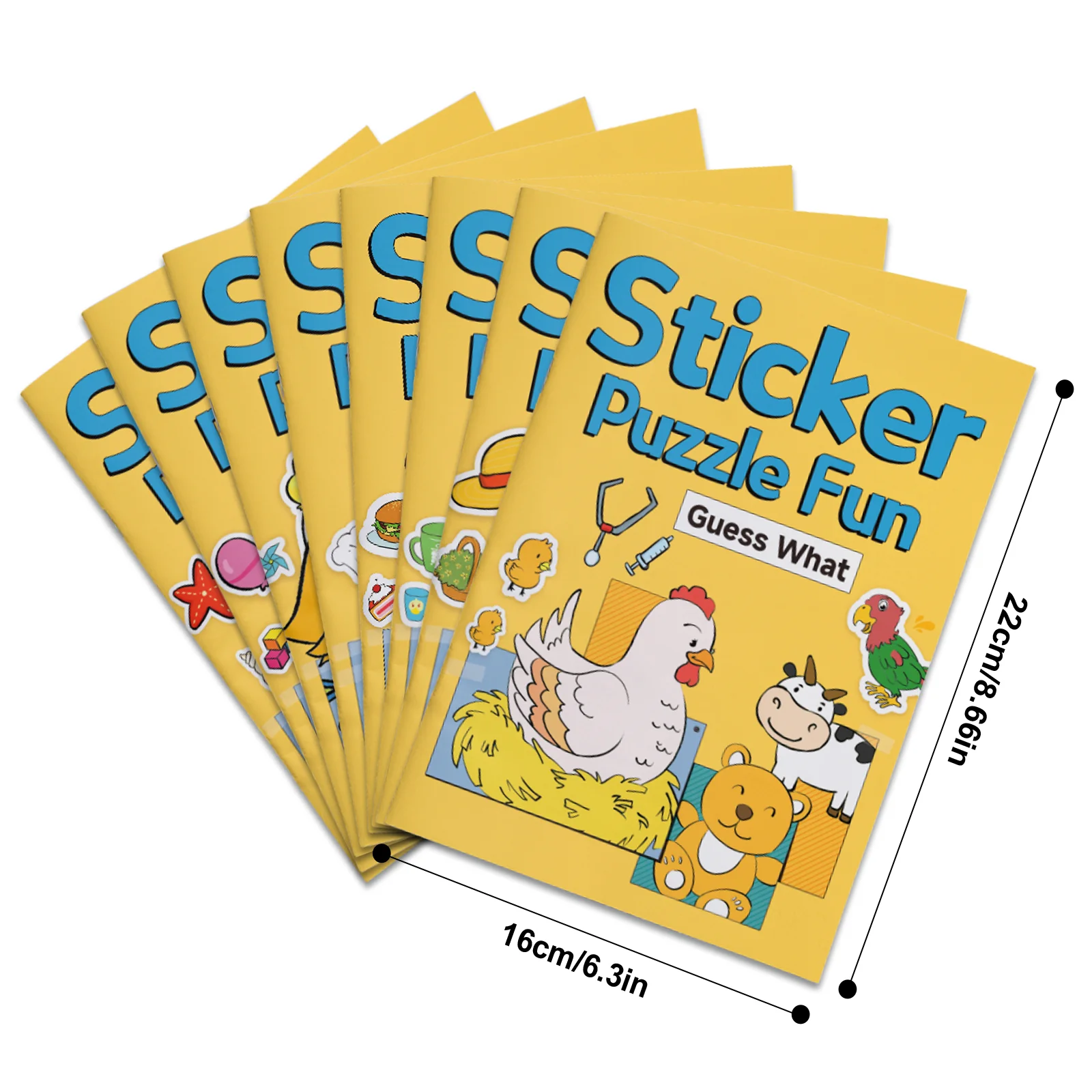 8PCS Sticker Puzzle Book Collection – Fun Matching and Guessing Games for Children