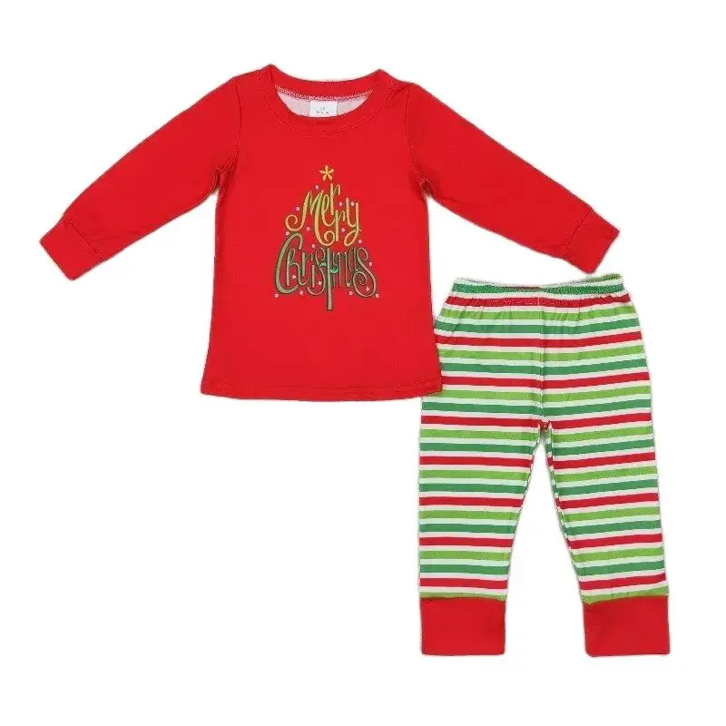 

Toddler boys Merry Christmas outfits boutique wholesale Clothing Kids long Sleeves winter Sets Children red sleepwear outfits