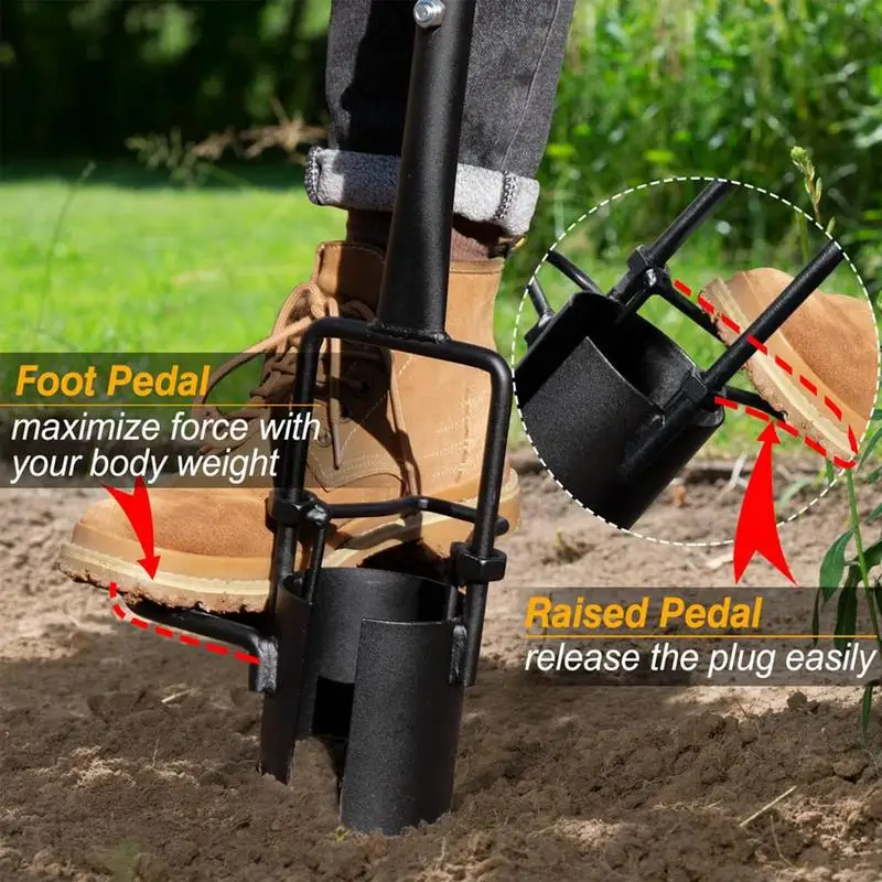 Outil de jardinière d'ampoule de jardin, transplantateur de jardin avec longue poignée, pelle ergonomique en acier polyvalente de précision Portable pour le sol