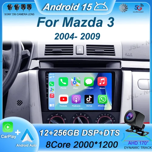 Android 15 Radio del coche para Mazda 3 2004 2005 2006 2007 2008 2009 2din con reproductor Multimedia BOSE Carplay estéreo GPS unidad principal
