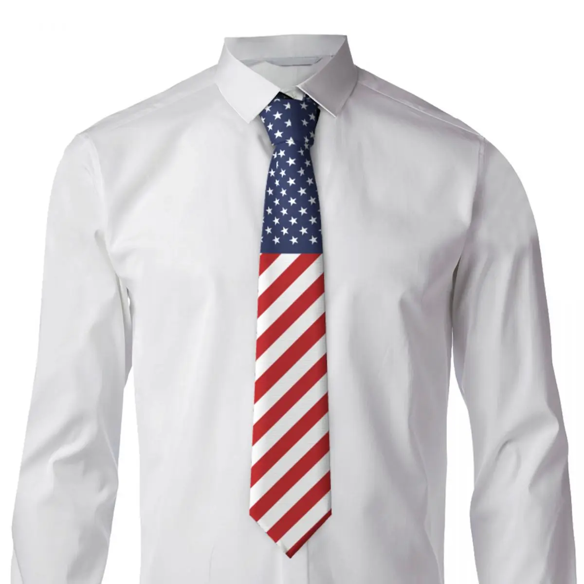 Flag Of United States USA Tie Emblem Cute Funny Neck Ties For Male Leisure Great Quality Collar Tie Custom Necktie Accessories