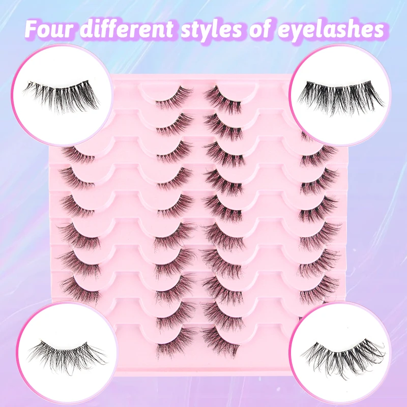 SHIDISHANGPIN Half Fake Eyelashes 5/10/20 Half Lashes Natural Cat Eye Lashes Makeup Tool Extension Fluffy Faux Cils maquiagem