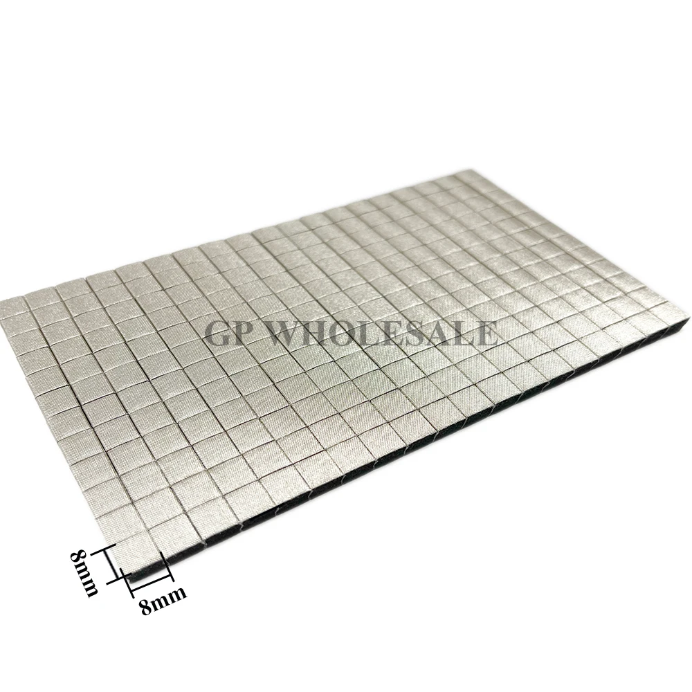 220Pcs 8x8x3mm Self Adhesive Conductive Fabric Sponge Blocks EMI RFI Shielding ESD Grounding Gaskets For Computer Case Enclosure