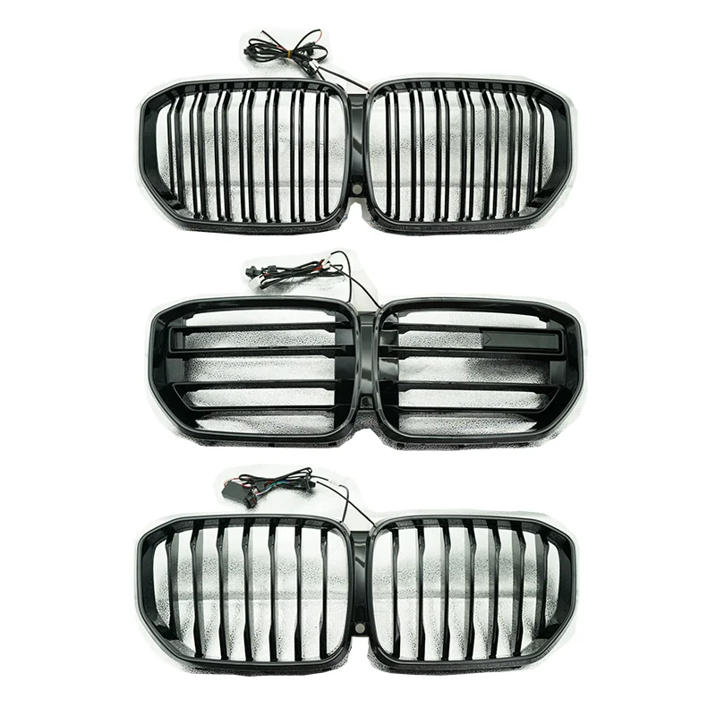 

Решетка переднего бампера автомобиля с подсветкой для BMW X5 X5M G05 2019-2022, модифицированная светодиодная решетка радиатора, сетка