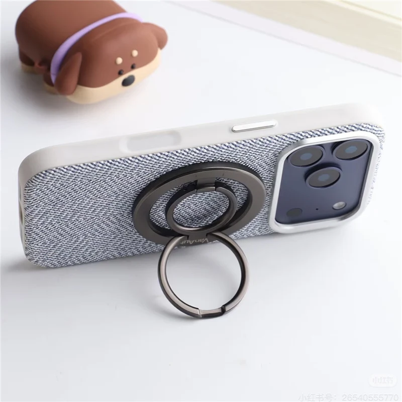Luksusowe, technologiczne etui z płótna z magnetycznym zamknięciem do iPhone 18 Pro, 17 Pro, 16, 15, 17 Pro Max, kompatybilne z MagSafe, oryginalne, bezprzewodowe ładowanie, matowe. — zdjęcie produktu 6
