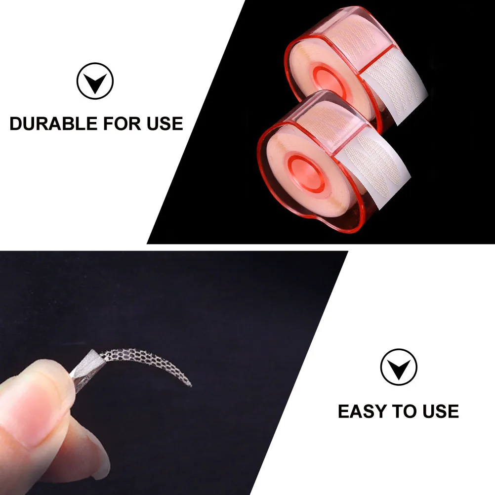 2 لفات على شكل قلب شريط لاصق للجفن المزدوج قابل لإعادة الاستخدام شريط رفع العين للبشرة الحساسة مع أدوات التطبيق