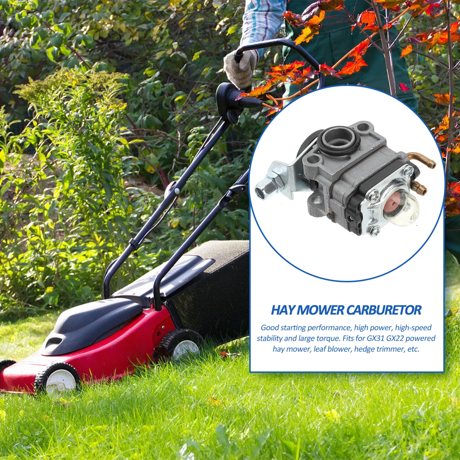 139F Lawn Mower Carburetor High Power Stability Large Torque Engine Part for GX31 GX22 Hay Mower Leaf Blower Hedge Trimmer