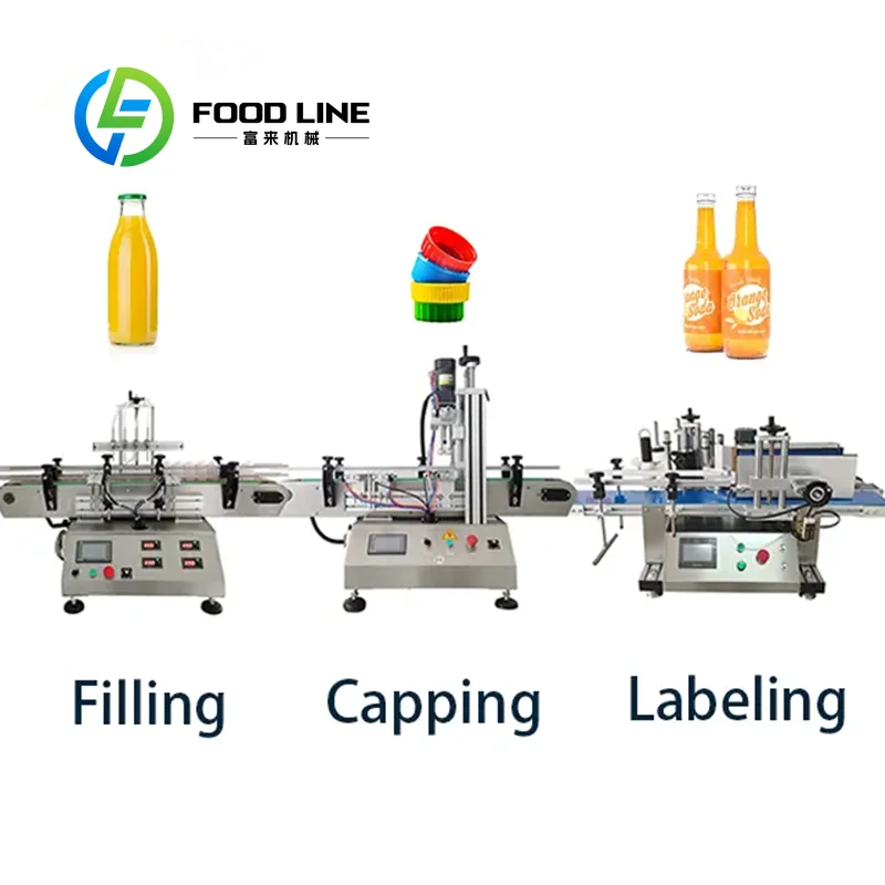 Hot Selling Automatic Liquid Bottle Filling Capping and Labeling Machine Commercial Production Line Equipment