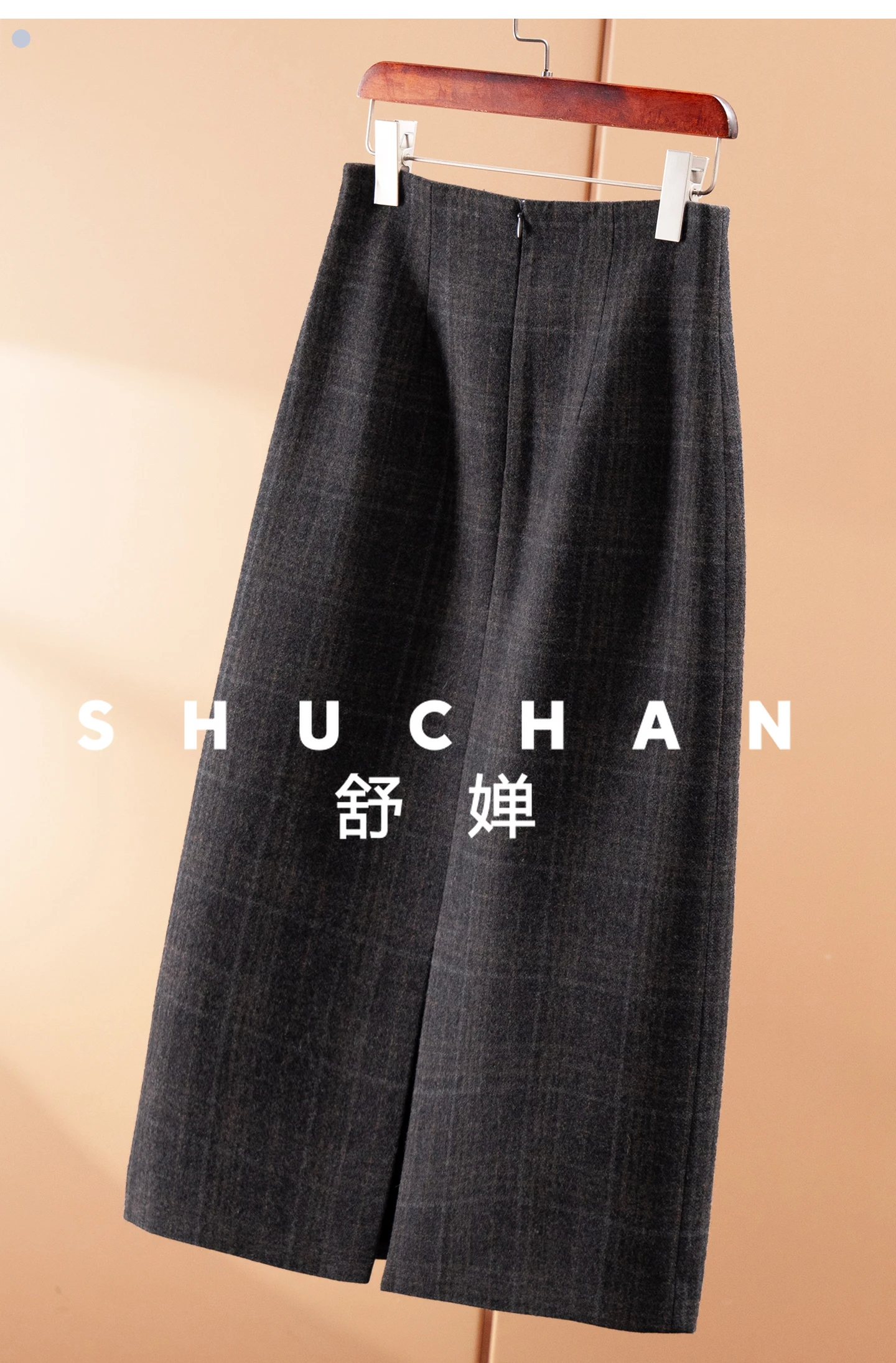 Retro Old Money, English Plaid with Wool Hip-wrapped Woolen Skirt Women 35I3 Faldones Para Mujer Long Skirts for Women