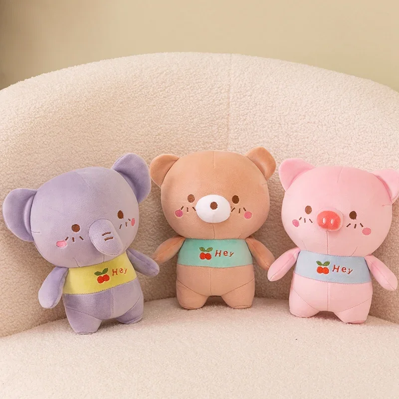 Cartoon Pig Elephant Bear Plush Toys Soft Stuffed Animal Baby Dolls Plush Birthday Gift For Kids Girls Home Decor Party Supply