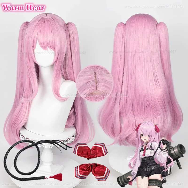 Yuni cosplay wig long 75cm rose pink curly Yuni wig heat resistant hair cosplay anime wigs wig cap