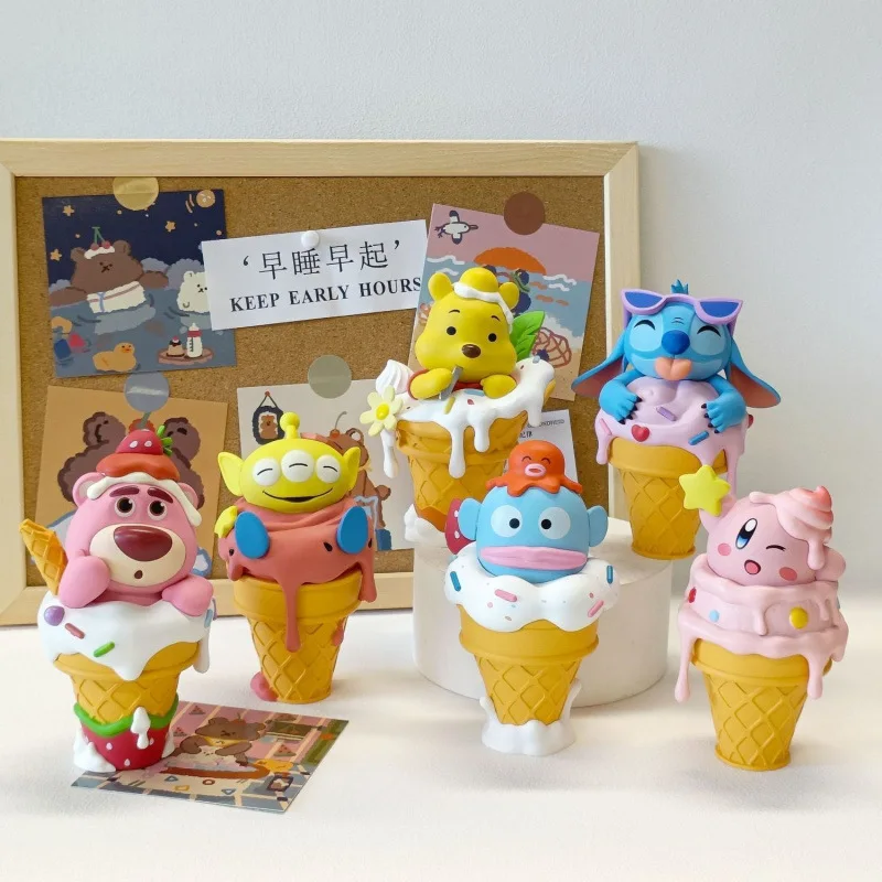 Disney Anime Figuren Stitch Alien Ice Cream Series Action Figure Pvc Cartoon Model Pop Collectible Decoratie Speelgoed Kindergeschenken