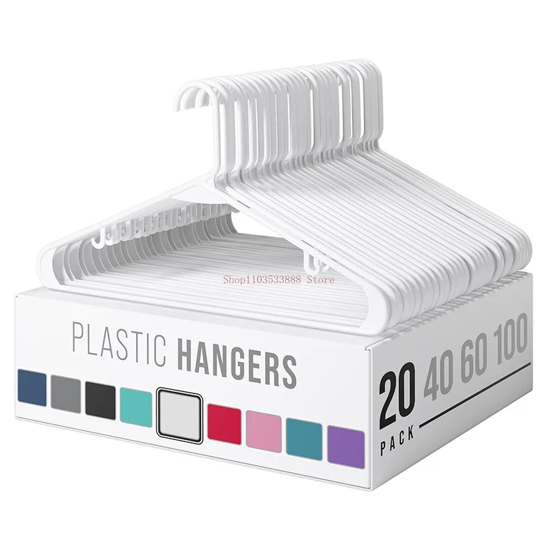 Clothes Hangers Plastic 20 Pack  White Plastic Hangers Makes The Perfect Coat Hanger and General Space Saving Clothes Hangers