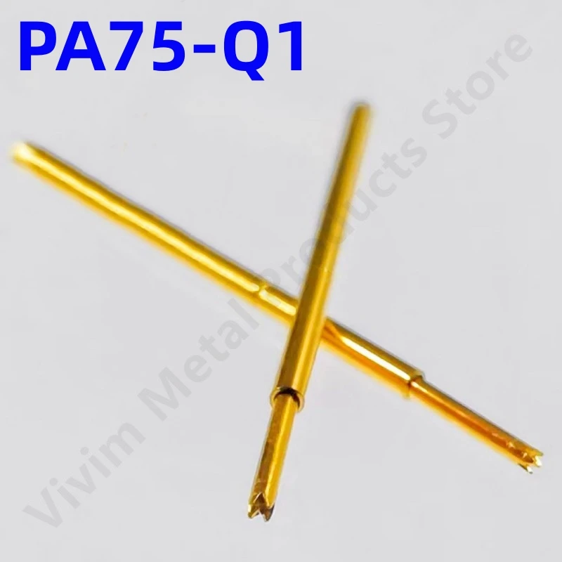 

100PCS PA75-Q1 Spring Test Probe Test Pin Pogo Pin P75-Q1 P75-Q ICT FCT PCB Test Tool 0.66/1.02/16.3mm Gold Needle Crown Tip