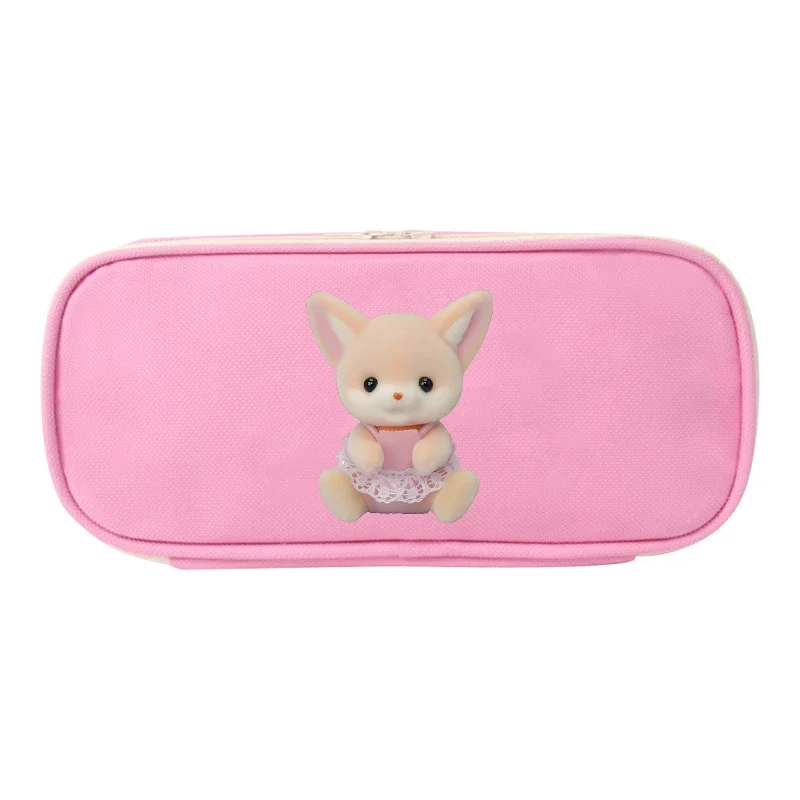 Sylvanian family Pencil Case Kids Anime Kawaii Animal Pen Bag New Student School Storage scatola di cancelleria Office Pouch Gifts