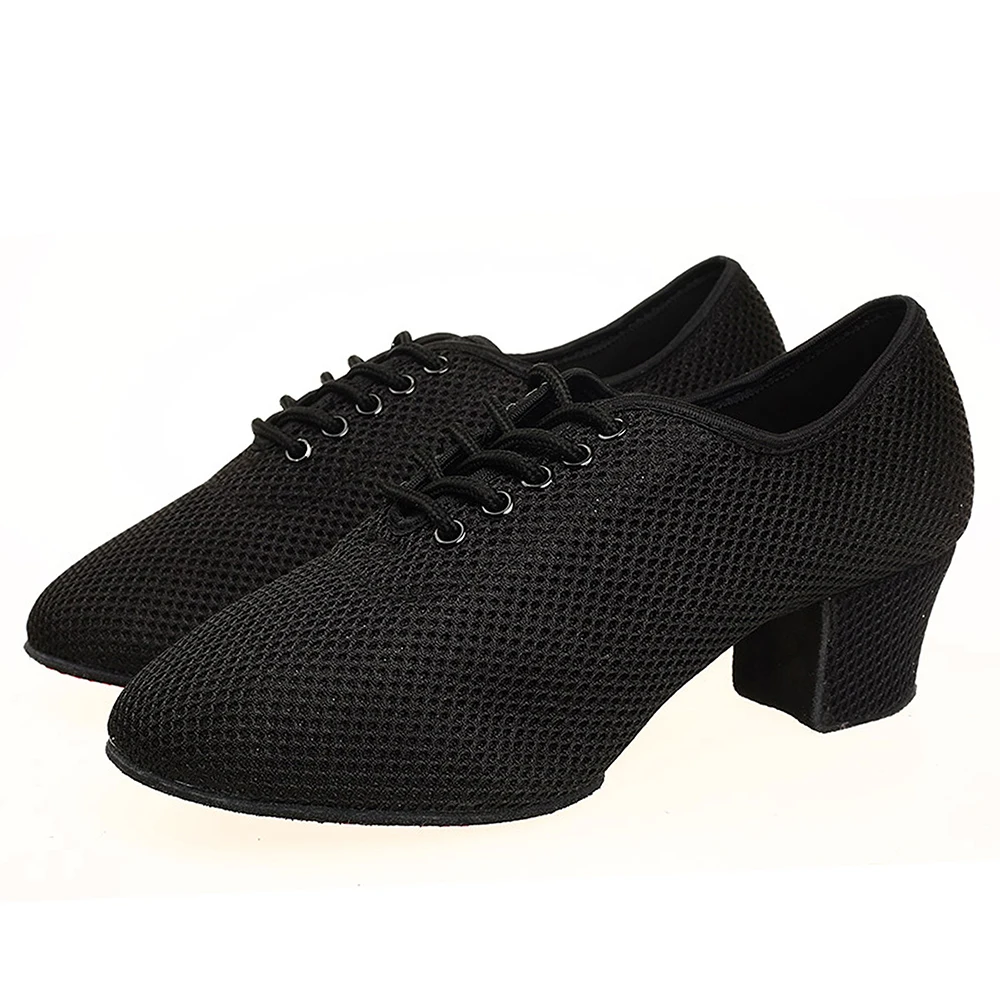 Women Latin Tango Dance Training Shoes High Heel Comfortable Breathable Mesh Adult Women\'s Salsa Dance Training Shoes