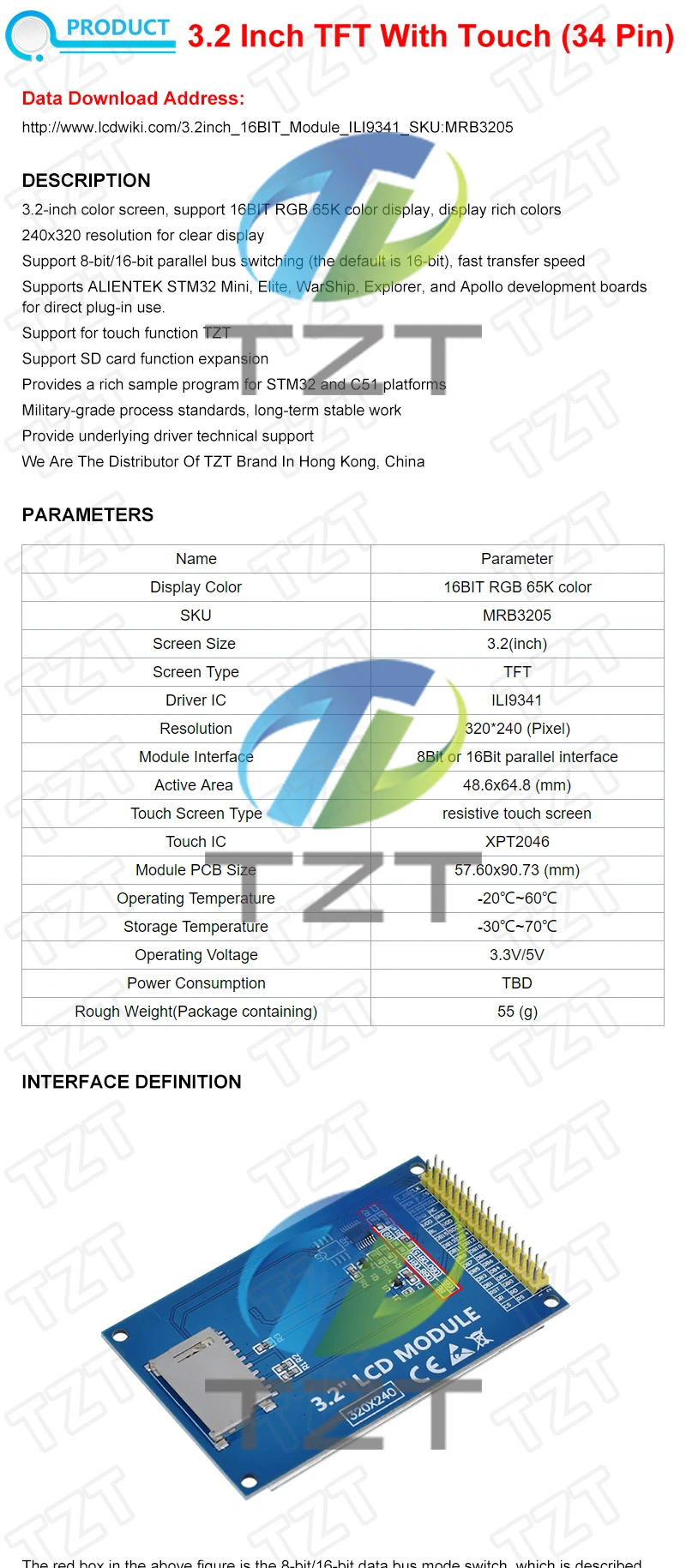 3,2" 3,2 Zoll TFT LCD Touch Screen Modul 240X320 ST7789 ILI9341 LCD Display für Arduino UNO MEGA2560 Board mit/ohne Touch – Detail 5