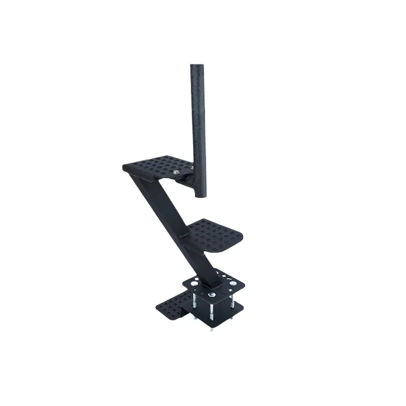 Heavy duty marine trailer pedal with safety handle, non-slip surface, deep V-trailer