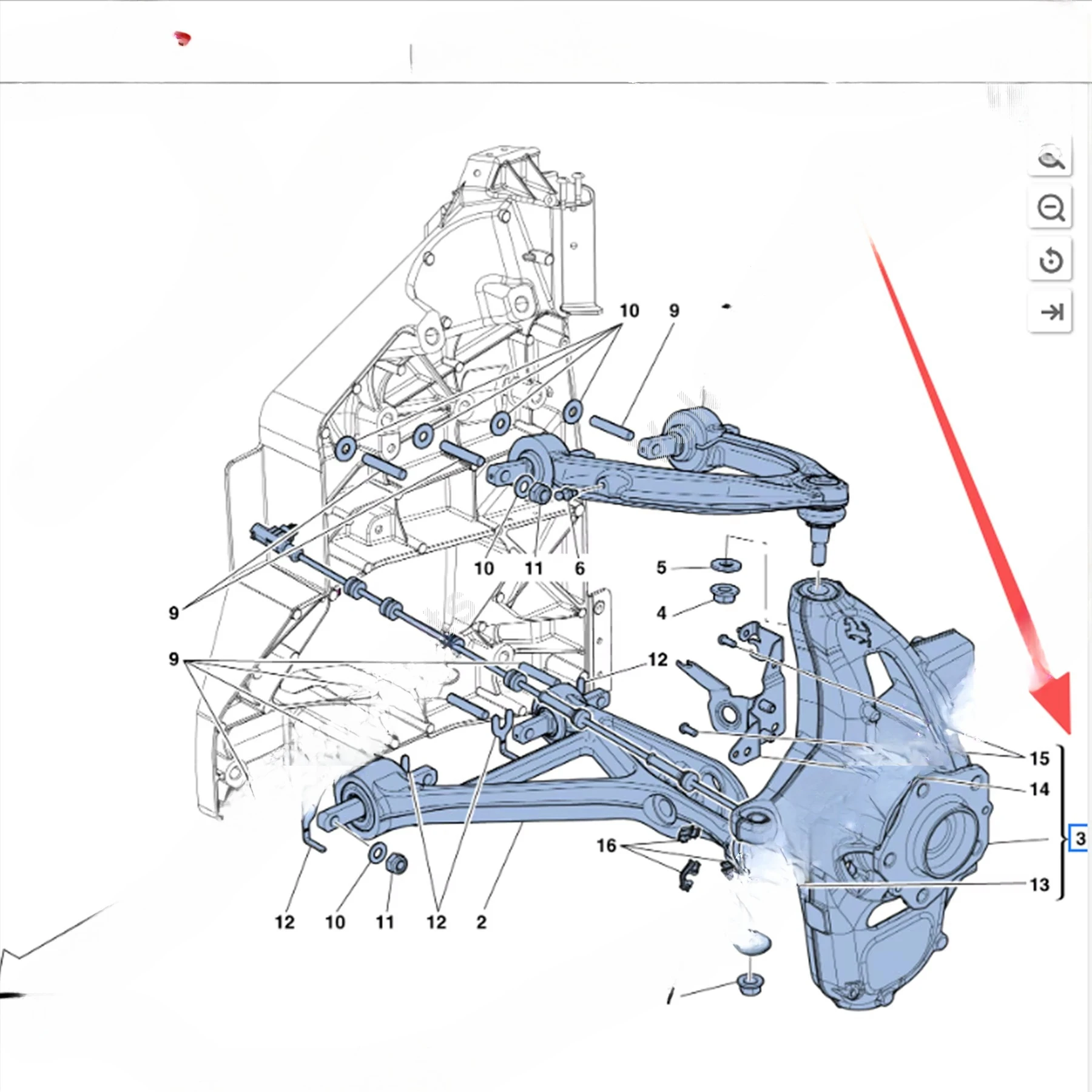 Genuine original parts, right front hub bracket, suitable for  458 and  488 OEM 304732 Genuine OEM quality
