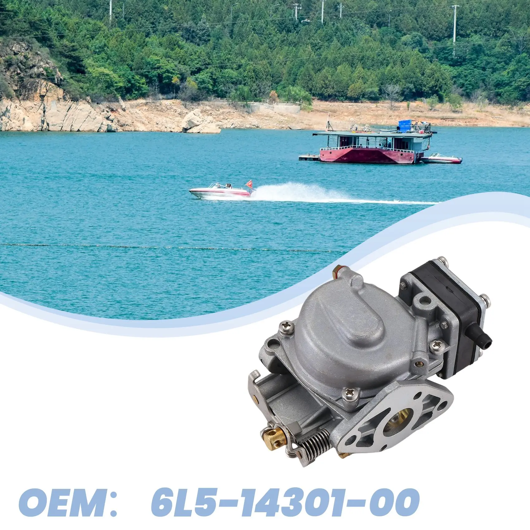 AB56-6L5-14301-00 Carburetor For Outboard 3HP 2-Stroke 6L5-14301 6L5-14301-00-00 6L5-14301-03 6L5-14301-03-00