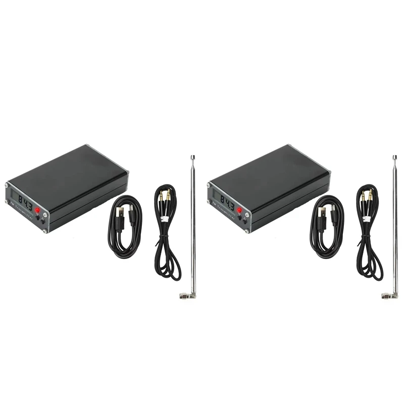 2X 2000M 0.5W FM Transmitter 76-108Mhz LCD Digital FM Stereo Transmitter Churches CAR Radio Broadcast Campus Statio