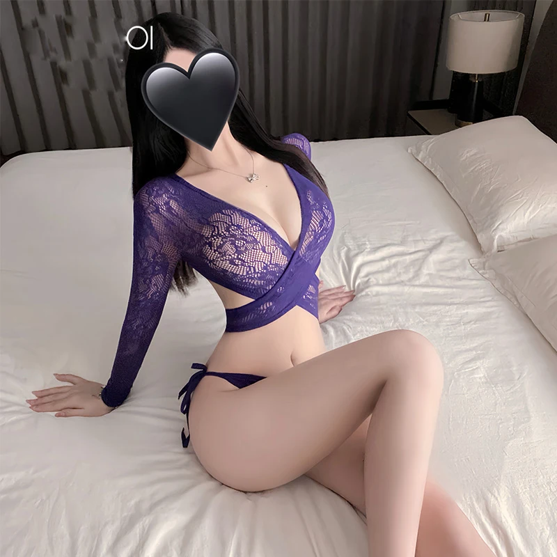 เสื้อครอปท็อปลูกไม้เซ็กซี่แบบโปร่งสำหรับเพื่อนเจ้าสาว เสื้อกล้ามผู้หญิง ชุดชั้นใน ดีไซน์ผูกเชือก ผ้าไนลอน ทรงวี สำหรับใส่ที่บ้าน