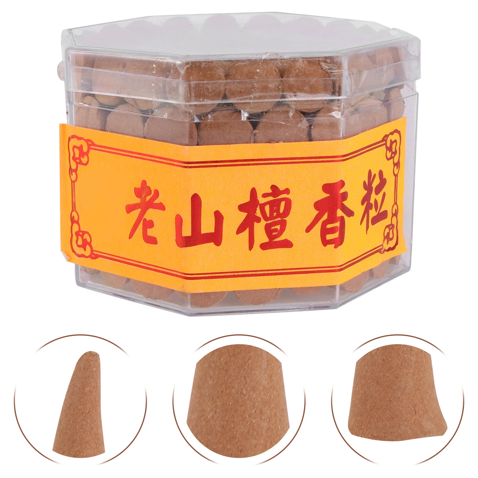 

150pcs Sandalwood Cones Natural Fragrant Grain Incense Backflow Home Accessories Woody Relief Meditation