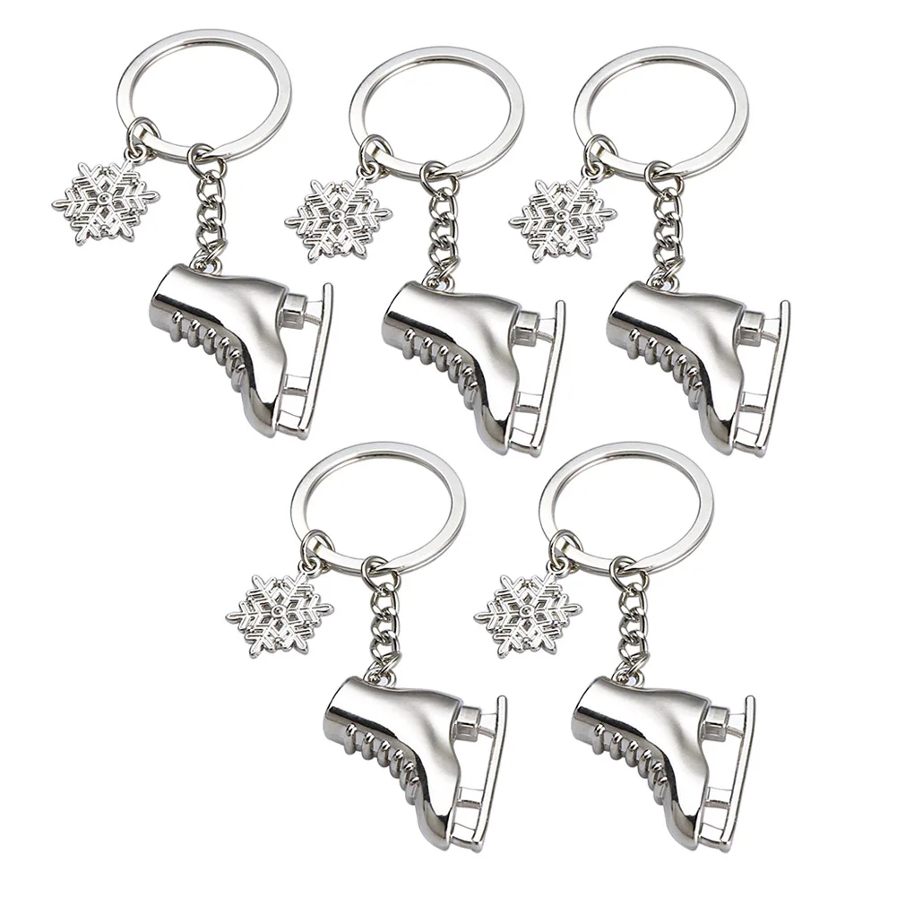 

A69G-5 Pack Ice Skates Snowflake Keychain Gift for Winter Gift