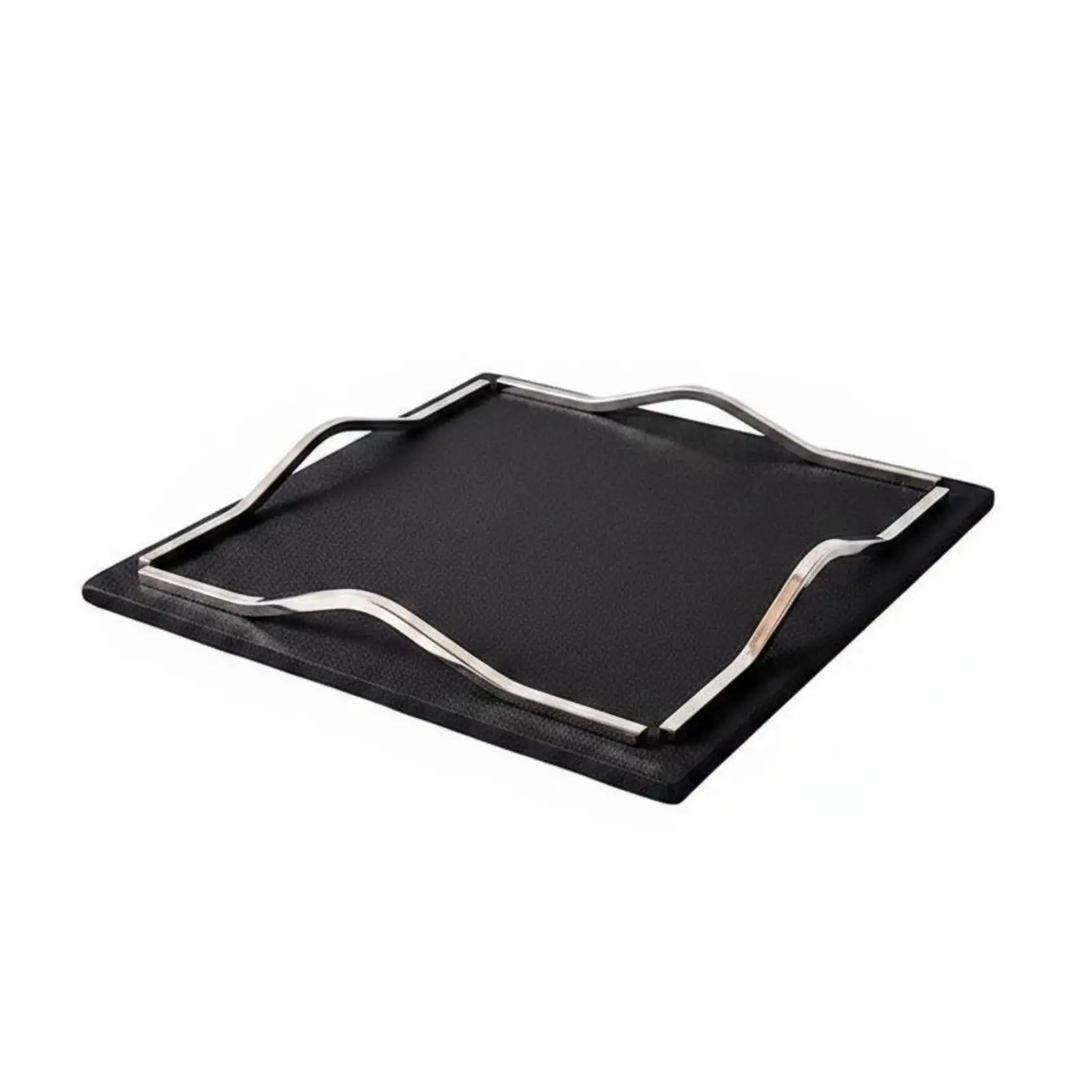 Metal Leather Tray Mixed-Material Material Geometric Tray Luxury Style Home