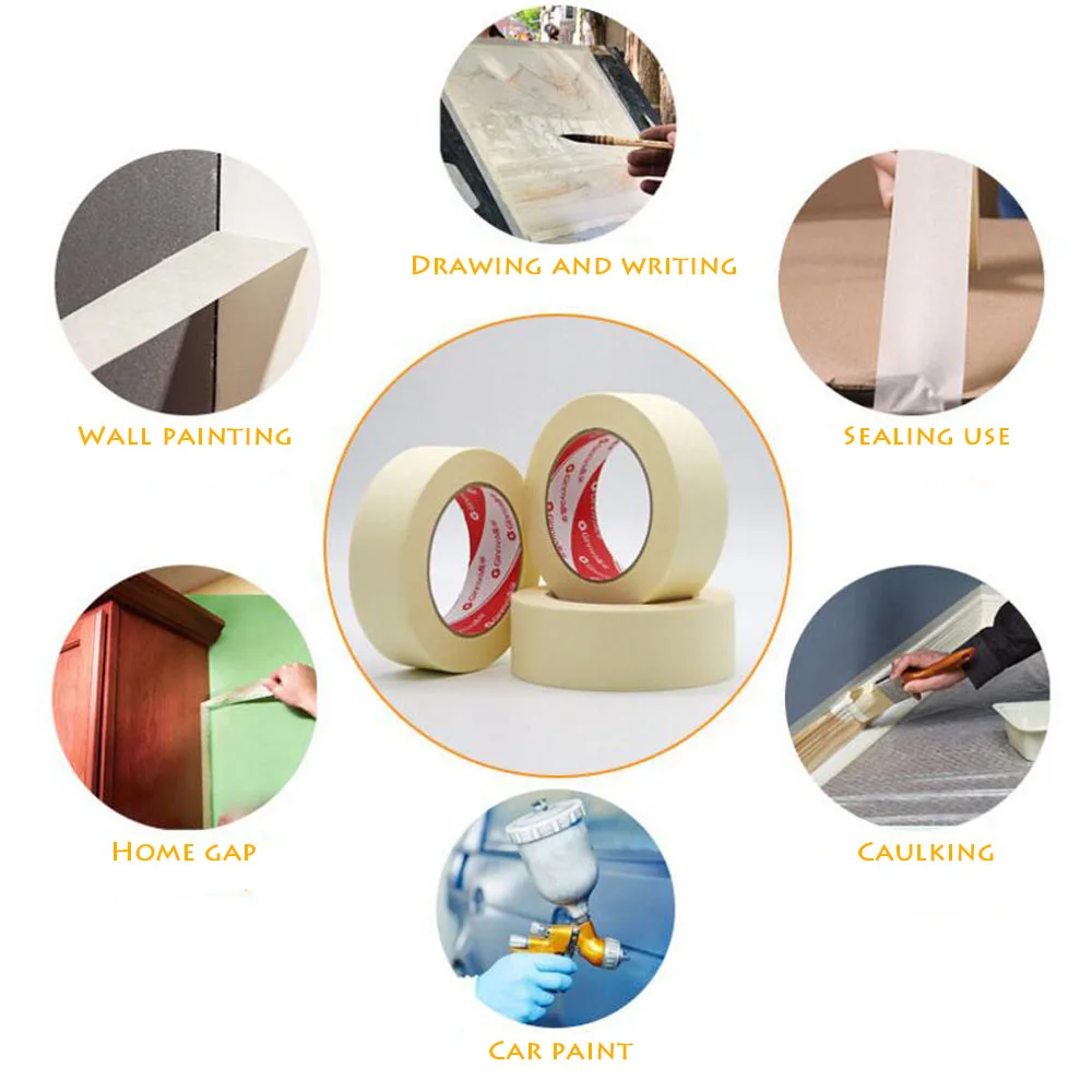 12M Masking Tape White Writable Sealing Self Adhesive Tape Waterproof for Art Painting Sketch Car DIY Paper School Supplies