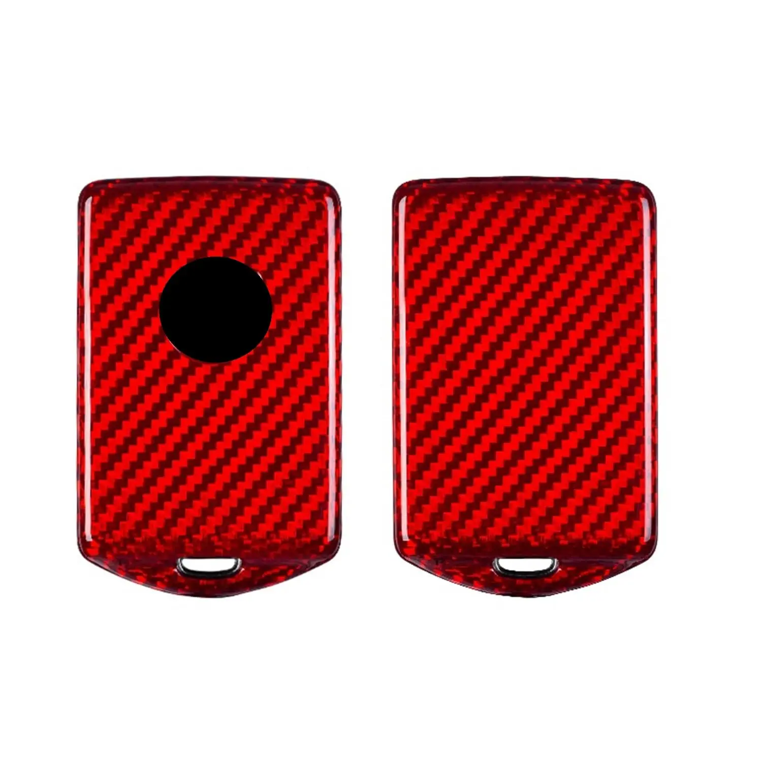 

Carbon Fiber Key Fob Cover For Volvo Smart Keyless Entry Remote Plastic Key Case Red