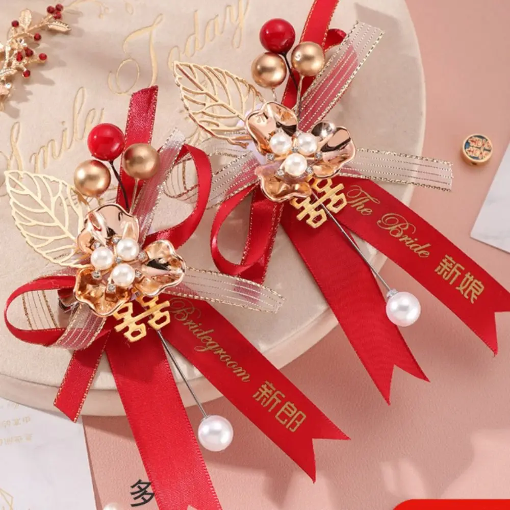 Fabric Elegant Simulation Flower Bridesmaid Parents Decorative Groom Brooch Chinese Style Corsage Bride Brooch Wedding Corsage
