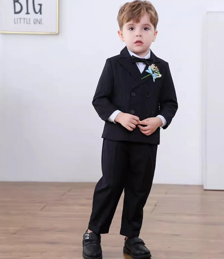 Children Birthday Wedding Piano Dress Performance Costume Flower Boys Party Photography Suit Gentle Kids Formal Ceremony Costume