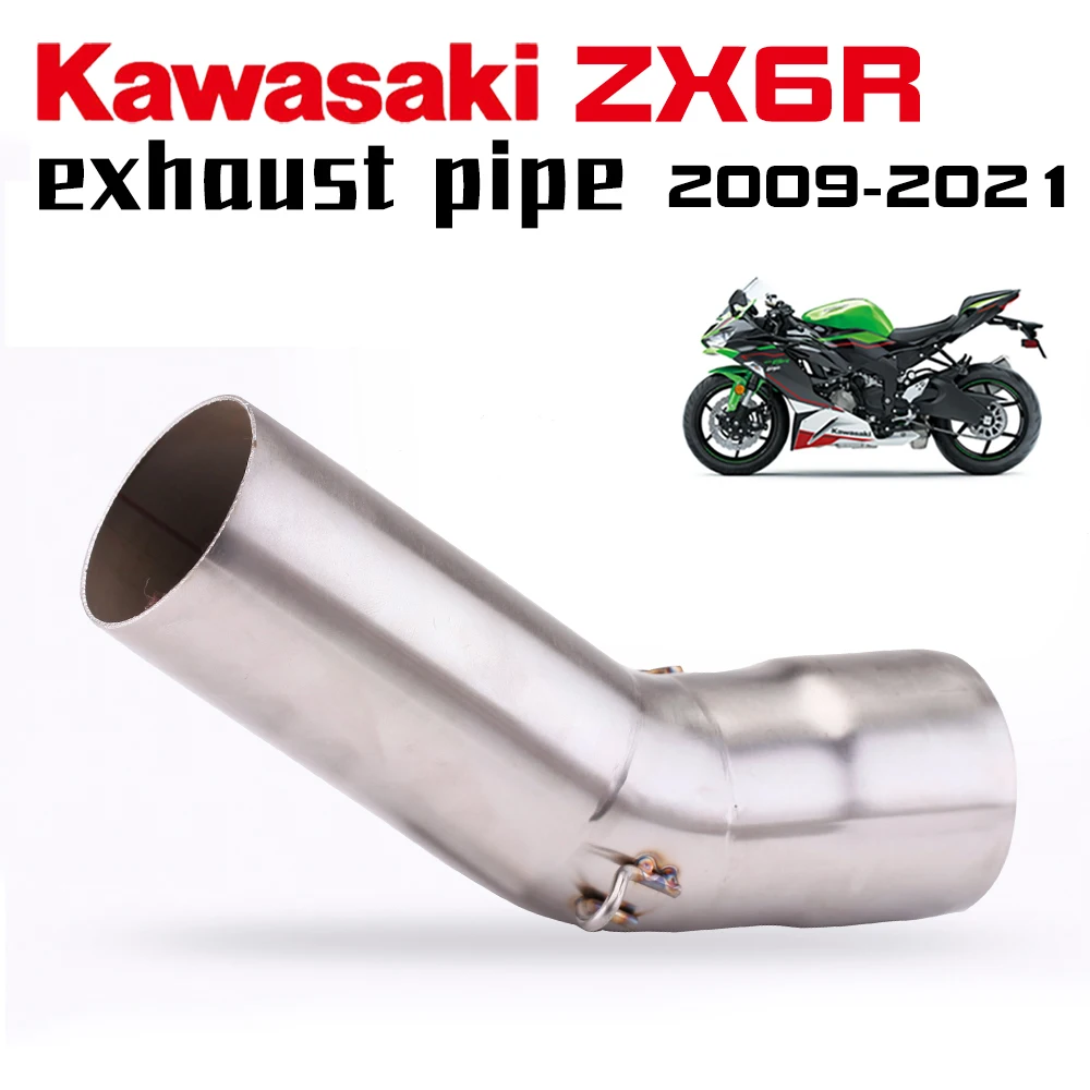 Motorcycle Exhaust Mid Pipe Escape Modify For Kawasaki ZX6R ZX-6R ZX636 2004-2021 Slip on Racing Line 51mm Interface Middle Pipe