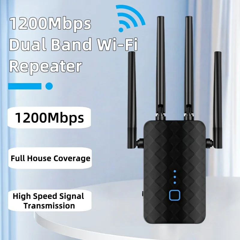 WiFi Repeater Wireless 1200Mbps 2.4G 5GHz Dual Band WiFi Extender 802.11ac Gigabit Amplifier Router Long Range Signal Booster