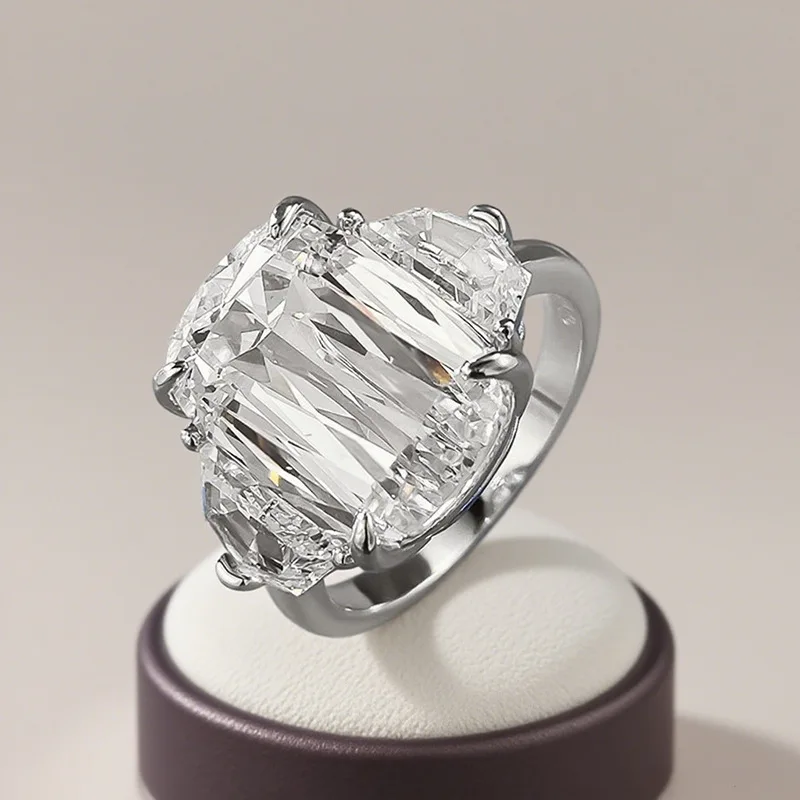 

Valuable Lab Moissanite Diamond Ring 100% Real 925 Sterling Silver Party Wedding Band Rings for Women Bridal Engagement Jewelry