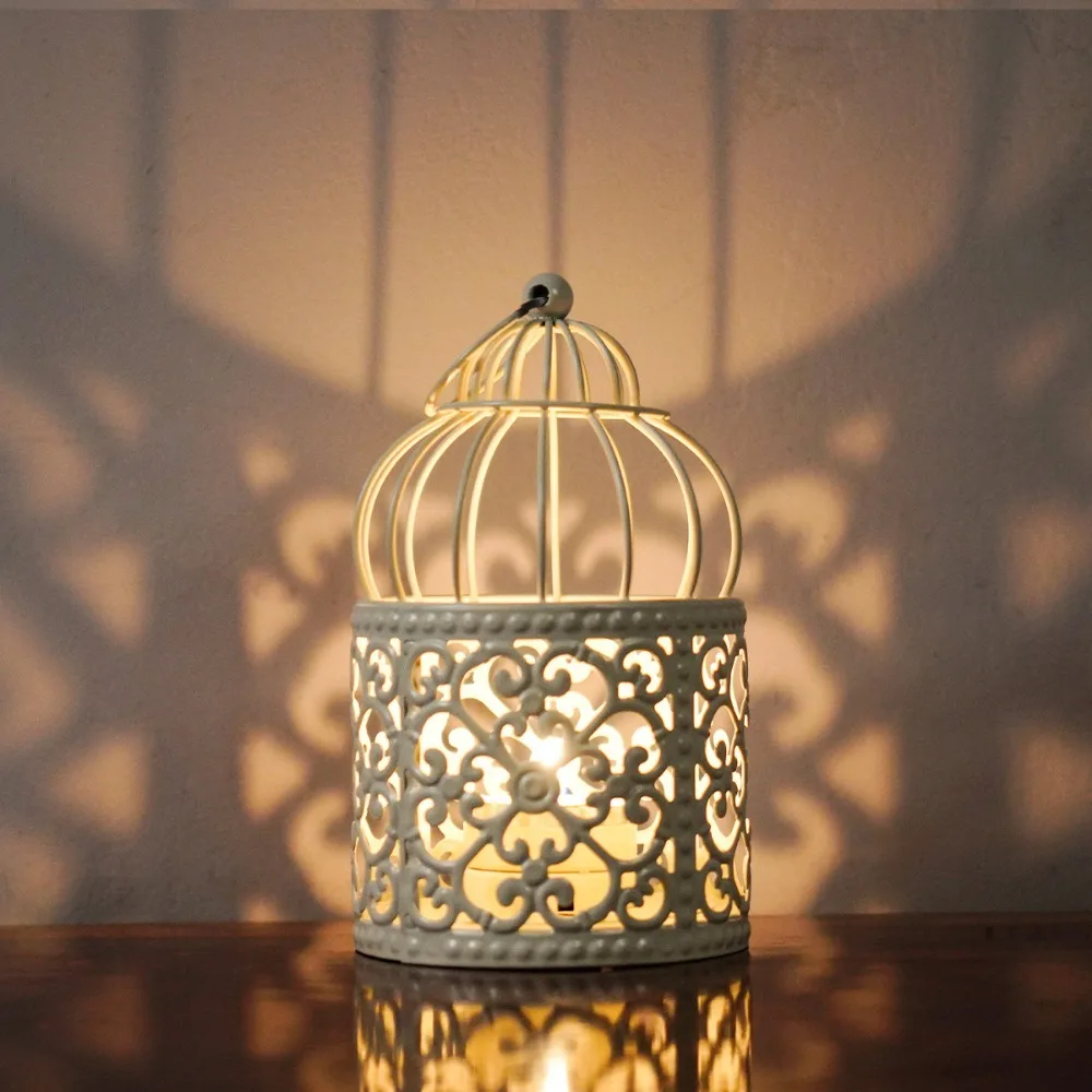 

Hanging Bird Cage Candlestick Sturdy Long-Lasting Hollow Candle Holder Wrought Iron Iron Aromatherapy Holder Interior Decor