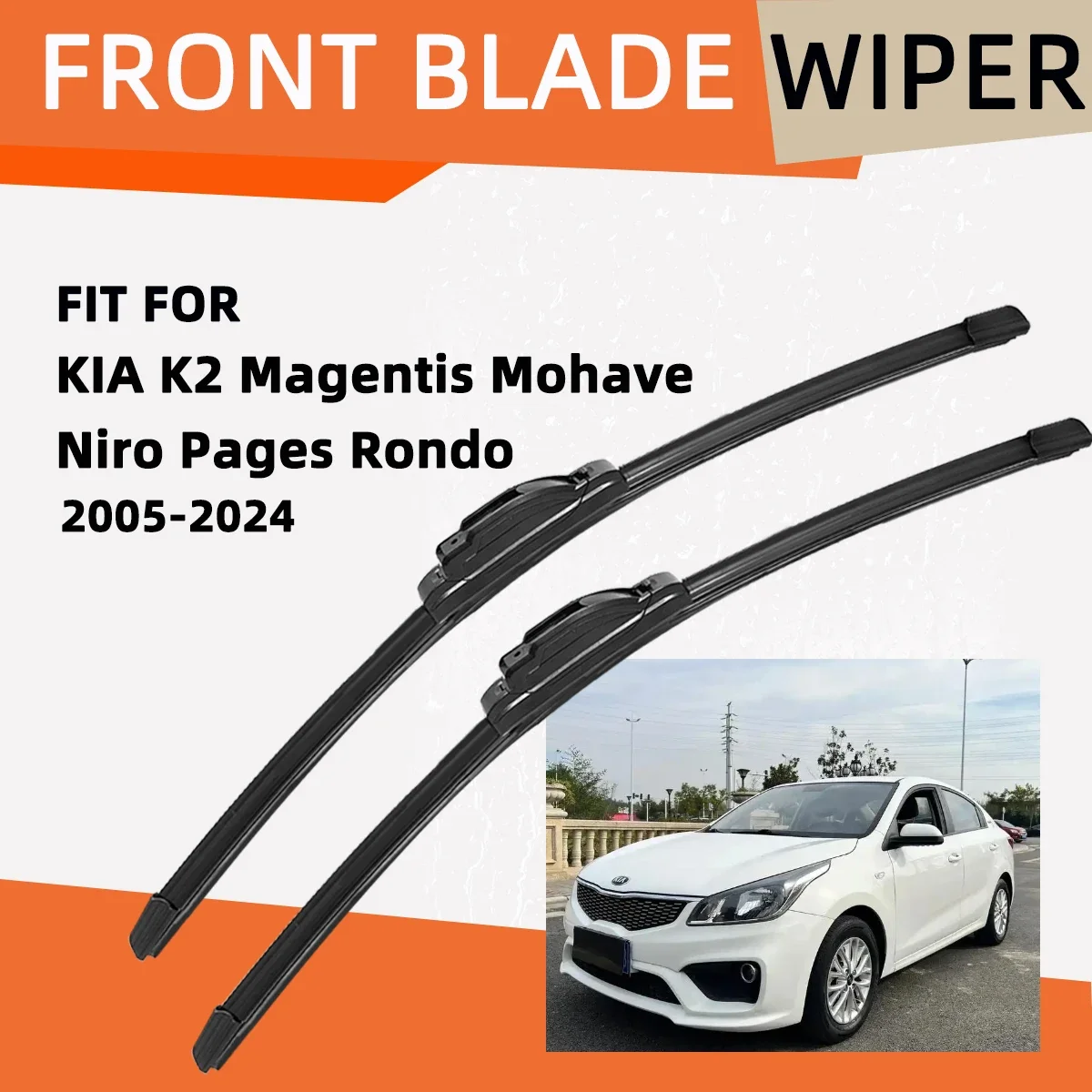 

Double Rubber Car Wiper for KIA K2 Magentis Mohave Niro Pages Rondo Front Blade Brushes Accessorie Windscreen Wiper Wear Parts