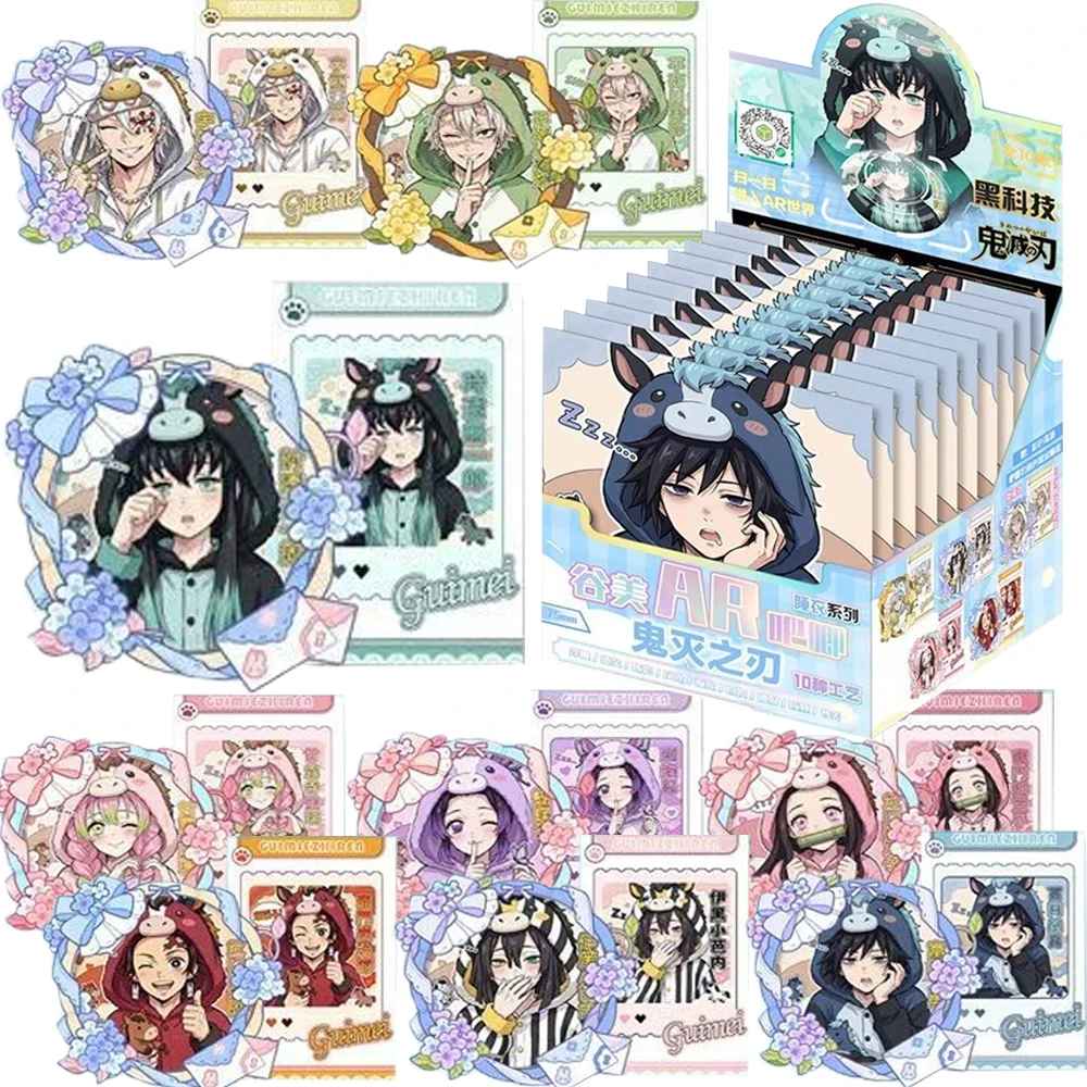 

Demon Slayer Trendy Anime Protagonist AR Badges Peripheral Accessories Cute Pajama Series Flash Cards Collection Kid Hobby Gift