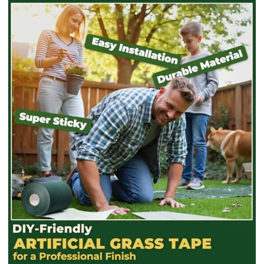 6 بوصة ذاتية اللصق العشب الاصطناعي العشب التماس الشريط لربط العشب الاصطناعية 6x16' 15 سنتيمتر x 5 متر مثالية لتركيب سلس #5