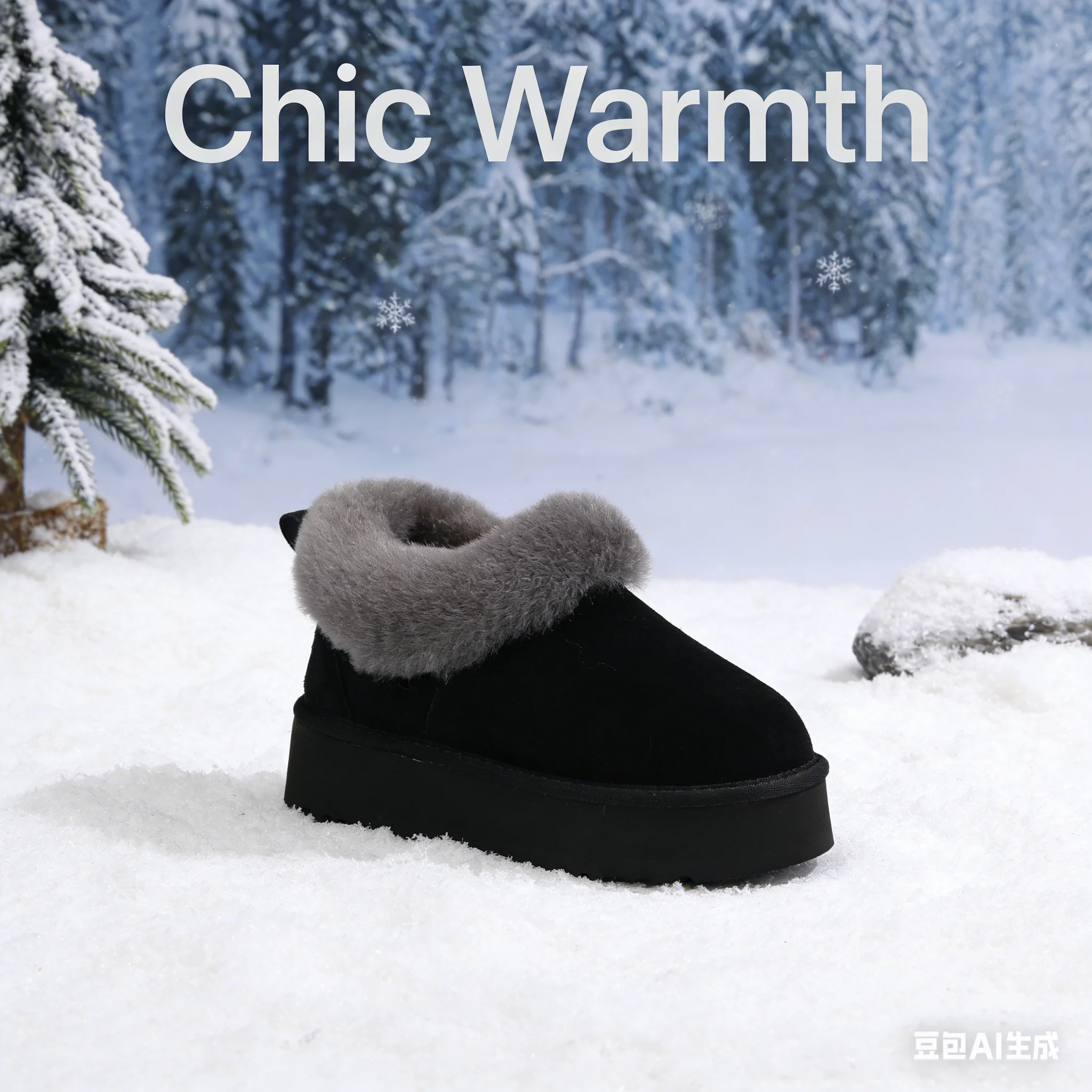 أحذية شتوية أصلية فاخرة من العلامة التجارية الفيلكرو أحذية كاحل قطيفة للنساء أحذية قطنية دافئة سهلة الارتداء بتصميم أسترالي أحذية بمقدمة مستديرة #3