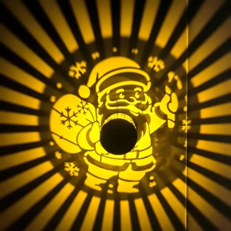 Solar Iron Art Outdoor Wall Light Santa Claus Projection Lamp Waterproof for Xmas Yard Porch Holiday Gift